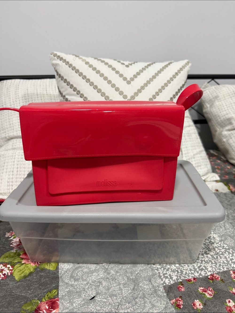 Melissa Bright Red Patent Crossbody Bag